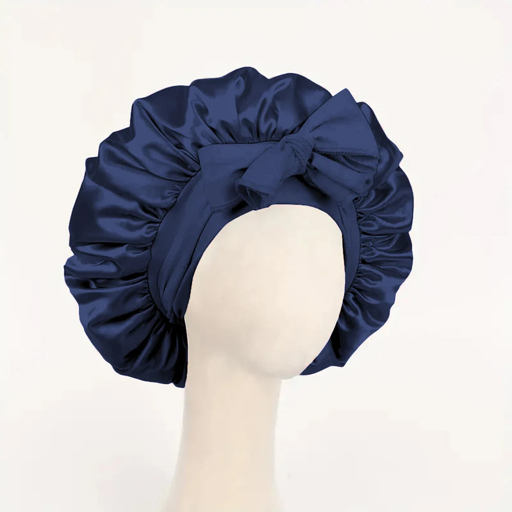 Adjustable Satin Silk Hair Bonnet for Sleeping | Non-Slip Tie-Band Nightcap