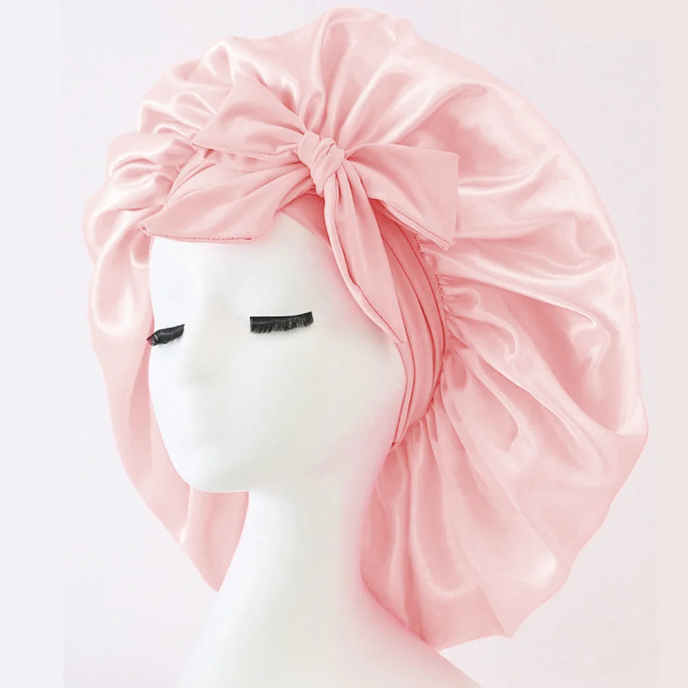 Adjustable Satin Silk Hair Bonnet for Sleeping | Non-Slip Tie-Band Nightcap