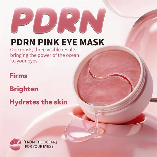 PDRN & Collagen Under-Eye Patches | Slip-Resistant Pink Mask for Dark Circles, Fine Lines, and Puffiness