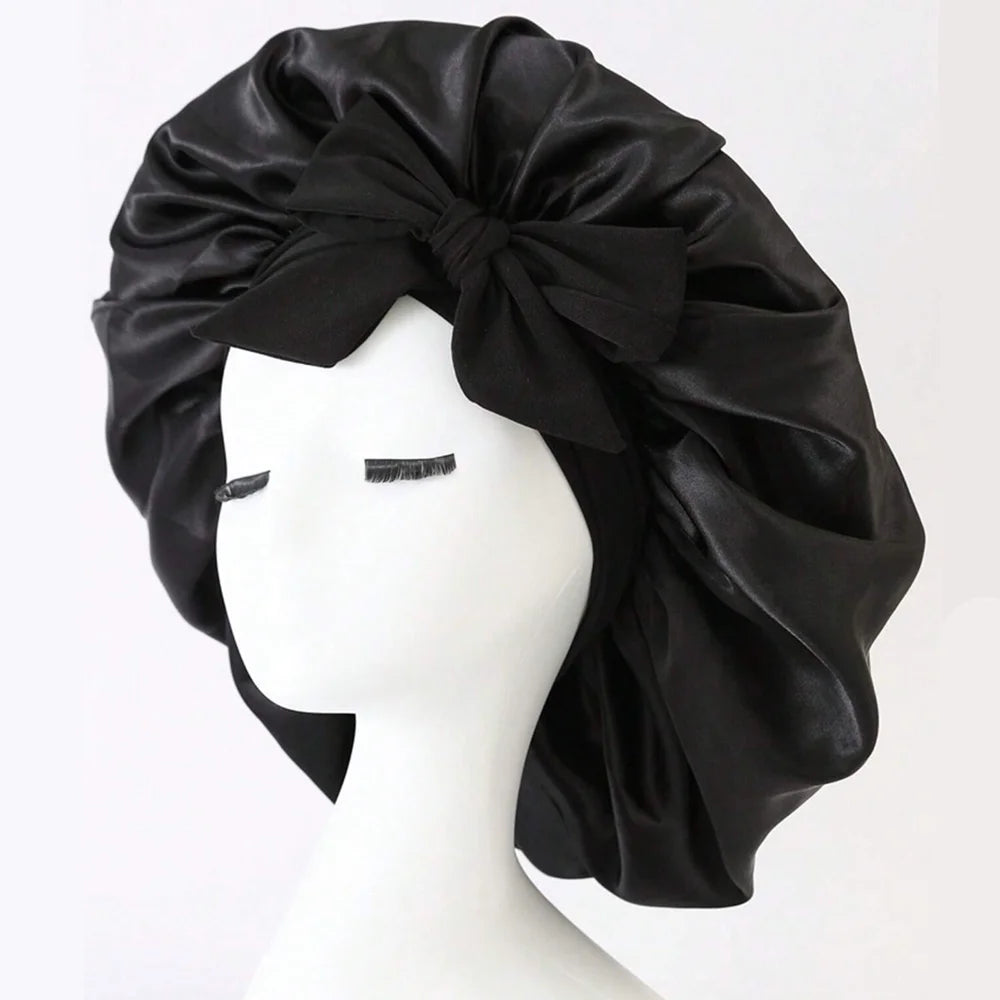 Adjustable Satin Silk Hair Bonnet for Sleeping | Non-Slip Tie-Band Nightcap