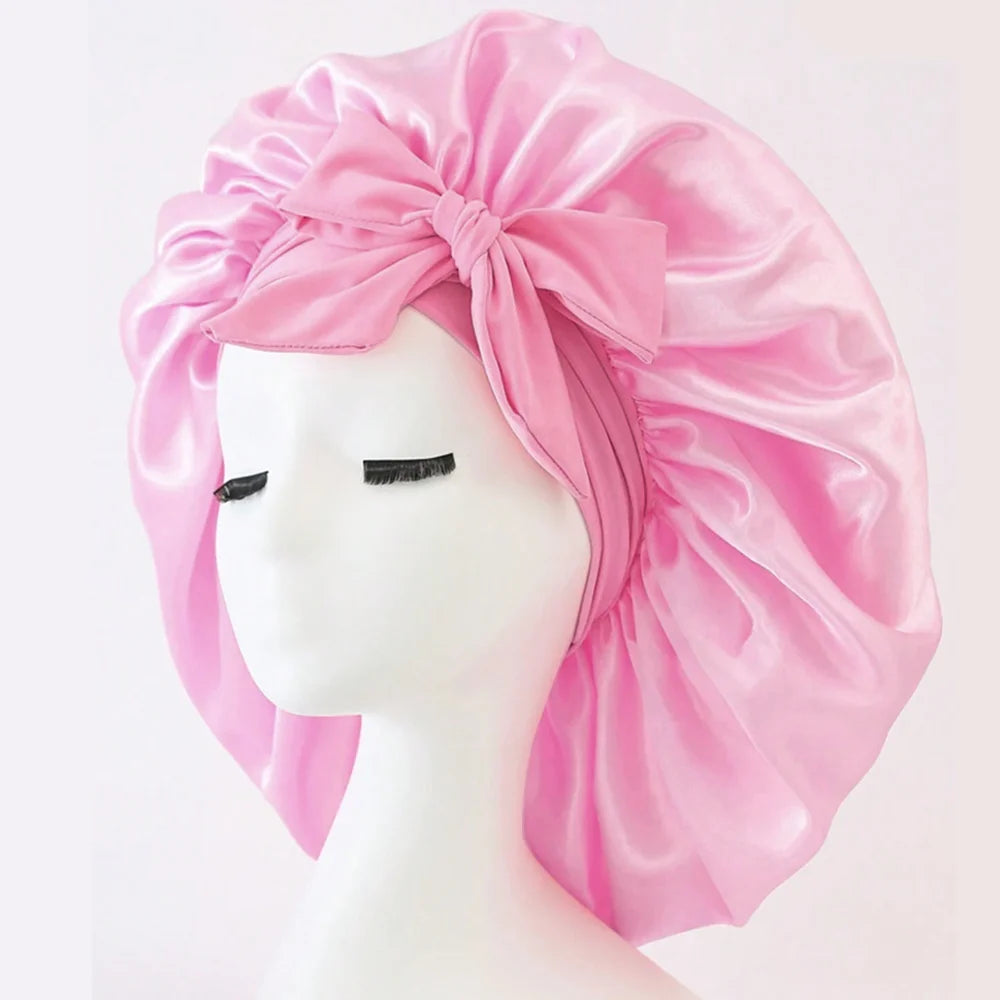 Adjustable Satin Silk Hair Bonnet for Sleeping | Non-Slip Tie-Band Nightcap