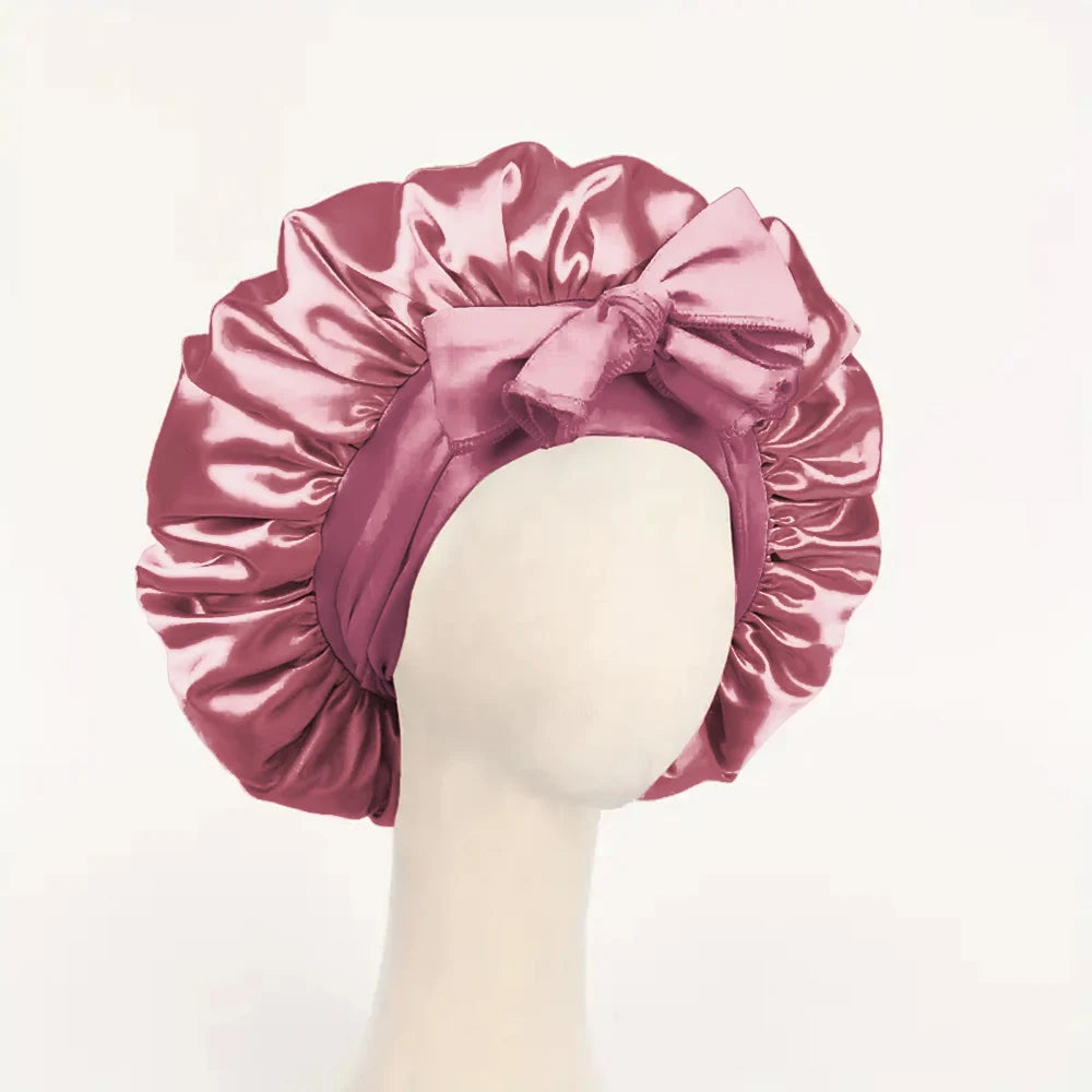 Adjustable Satin Silk Hair Bonnet for Sleeping | Non-Slip Tie-Band Nightcap
