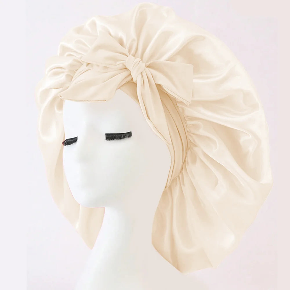 Adjustable Satin Silk Hair Bonnet for Sleeping | Non-Slip Tie-Band Nightcap