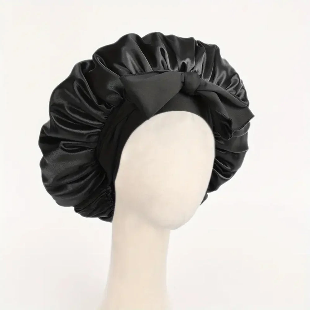 Adjustable Satin Silk Hair Bonnet for Sleeping | Non-Slip Tie-Band Nightcap